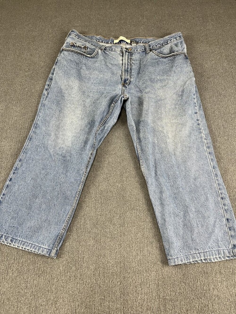 Urban Up Mens Light Wash Denim Jeans 42x30 Relaxed Fit